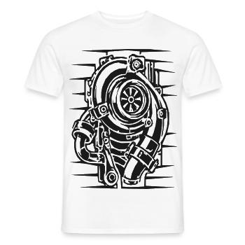 Vintage Taucherhelm Linienkunst - Männer T-Shirt - Weiß - Vorne - AI Model Male 178 dark (178cm)
