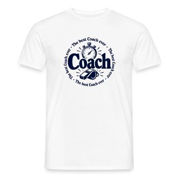 Coach - Trainer - Training - Sport - Gym - Sportle - Männer T-Shirt - Weiß - Vorne - AI Model Male 178 dark (178cm)