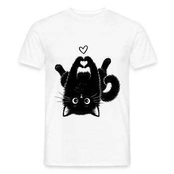 Süße schwarze Katze - Männer T-Shirt - Weiß - Vorne - AI Model Male 178 dark (178cm)
