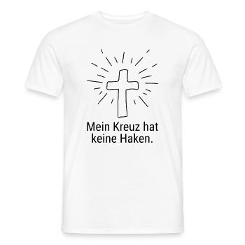 MEIN KREUZ HAT KEINE HAKEN, CHRISTEN GEGEN RECHTS - Männer T-Shirt - Weiß - Vorne - AI Model Male 178 dark (178cm)