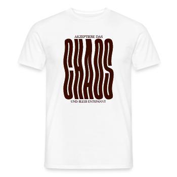 Akzeptiere das Chaos – Retro Spruch Gelassenheit - Männer T-Shirt - Weiß - Vorne - AI Model Male 178 dark (178cm)