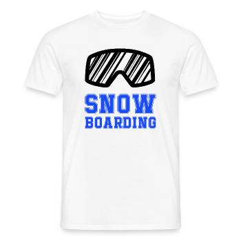 Snowboard Schriftzug Blau - Männer T-Shirt - Weiß - Vorne - AI Model Male 178 dark (178cm)