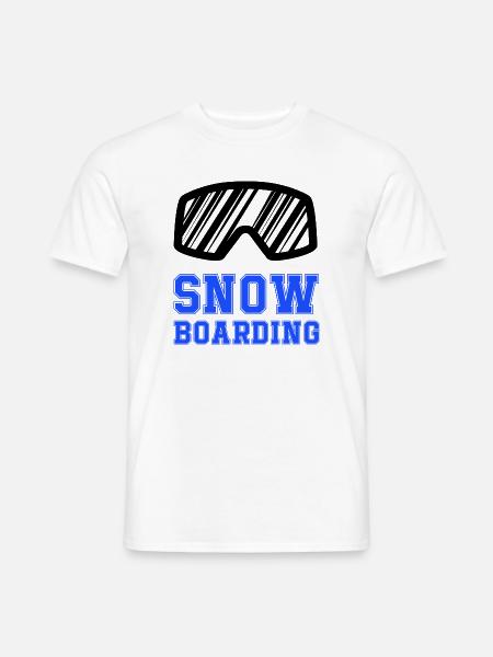 Snowboard Schriftzug Blau - Männer T-Shirt - Weiß
