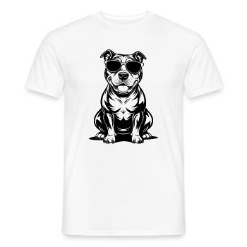 Hund mit Sonnenbrille - Männer T-Shirt - Weiß - Vorne - AI Model Male 178 dark (178cm)