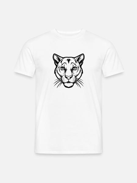 Cougar Head - Männer T-Shirt - Weiß