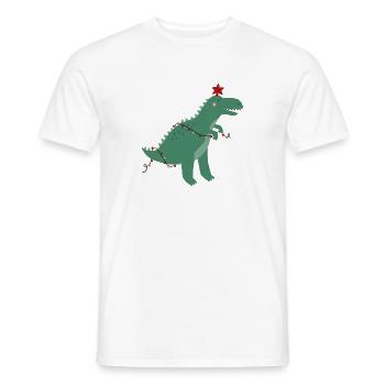 Niedlicher Weihnachtsdinosaurier - Männer T-Shirt - Weiß - Vorne - AI Model Male 178 dark (178cm)