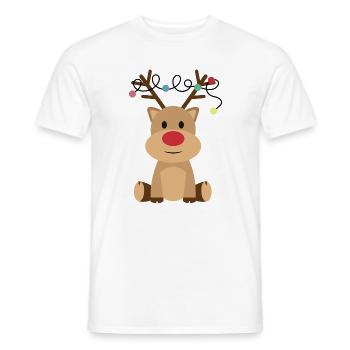 Süßer Weihnachtselch - Männer T-Shirt - Weiß - Vorne - AI Model Male 178 dark (178cm)