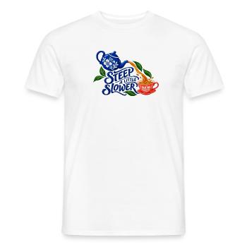 Etwas langsamer ziehen: Tee - Männer T-Shirt - Weiß - Vorne - AI Model Male 178 dark (178cm)