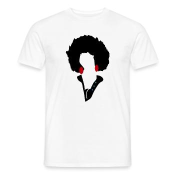 Rote Augen auf minimalistischem schwarzem Hintergrund - Männer T-Shirt - Weiß - Vorne - AI Model Male 178 dark (178cm)