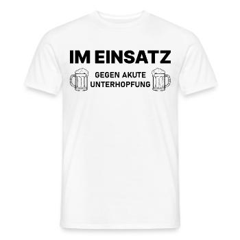 Im Einsatz gegen akute Unterhopfung – Bierspruch - Männer T-Shirt - Weiß - Vorne - AI Model Male 178 dark (178cm)