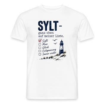 Sylt ganz oben auf meiner Liste - Männer T-Shirt - Weiß - Vorne - AI Model Male 178 dark (178cm)
