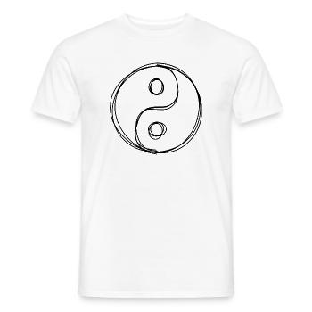 Yin und Yang handgezeichnet - Männer T-Shirt - Weiß - Vorne - AI Model Male 178 dark (178cm)