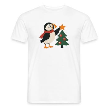 Weihnachtspuffer schmückt den Weihnachtsbaum - Männer T-Shirt - Weiß - Vorne - AI Model Male 178 dark (178cm)