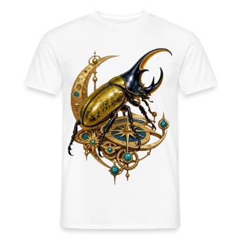 Herkuleskäfer auf mechanischem Mondkompass - Männer T-Shirt - Weiß - Vorne - AI Model Male 178 dark (178cm)