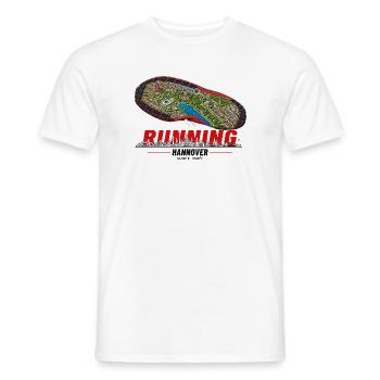 Running Hannover Laufschuh Stadtkarte - hell - Männer T-Shirt - Weiß - Vorne - AI Model Male 178 dark (178cm)