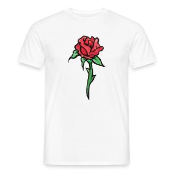 Crimson Rose Aquarell-Skizze - Männer T-Shirt - Weiß - Vorne - AI Model Male 178 dark (178cm)