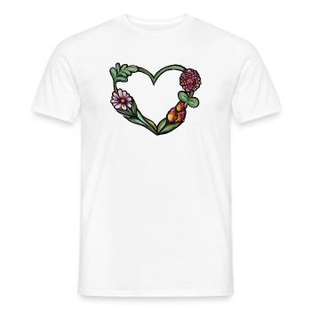 Aquarellrahmen mit Blumenherz - Männer T-Shirt - Weiß - Vorne - AI Model Male 178 dark (178cm)