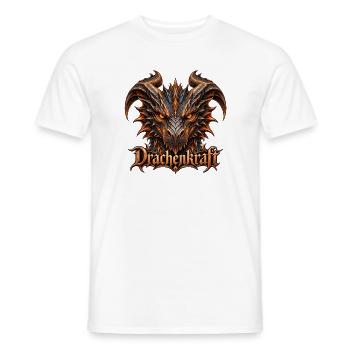 Drachenkraft – Dunkler Fantasy-Drache - Männer T-Shirt - Weiß - Vorne - AI Model Male 178 dark (178cm)