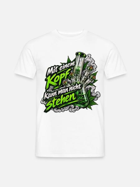 Kopf hoch Bong Lifestyle - Männer T-Shirt - Weiß