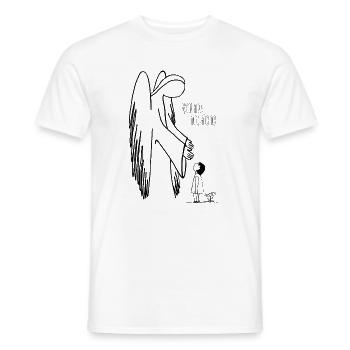 You Are Not Alone – Schutzengel Statement - Männer T-Shirt - Weiß - Vorne - AI Model Male 178 dark (178cm)
