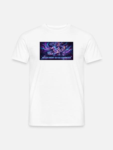 Neon-Eichhörnchen im Galaxienfluss - Männer T-Shirt - Weiß