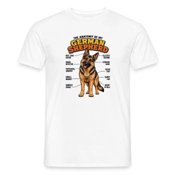 Deutscher Schäferhund  Anatomie Familienhund  - Männer T-Shirt - Weiß - Vorne - AI Model Male 178 dark (178cm)