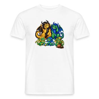Drachenfamilie – Eltern im Familienchaos - Männer T-Shirt - Weiß - Vorne - AI Model Male 178 dark (178cm)