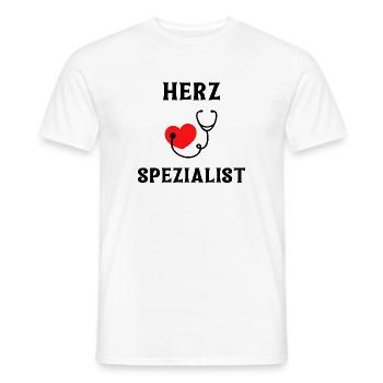 Herzspezialist mit Herz und Stethoskop - Männer T-Shirt - Weiß - Vorne - AI Model Male 178 dark (178cm)