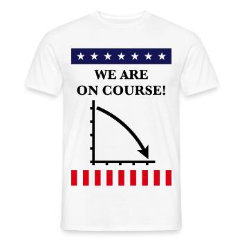 Wir sind auf Kurs! (USA, Amerika, Politik, Politik) - Männer T-Shirt - Weiß - Vorne - AI Model Male 178 dark (178cm)