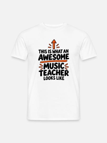 Musiklehrer-Wertschätzungsgeschenk - Männer T-Shirt - Weiß