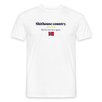 Scheißhaus-Land 5 Sterne - Männer T-Shirt - Weiß - Vorne - AI Model Male 178 dark (178cm)