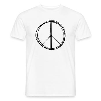 Friedenszeichen handgezeichnet - Männer T-Shirt - Weiß - Vorne - AI Model Male 178 dark (178cm)