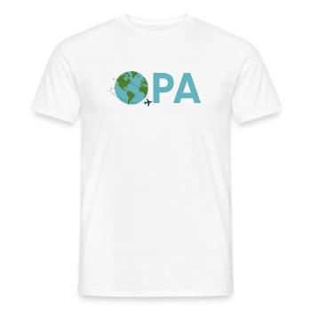 Opa mit Weltkugel – Hellblau - Männer T-Shirt - Weiß - Vorne - AI Model Male 178 dark (178cm)