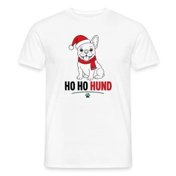 Weihnachts-Hund im Santa-Look - Männer T-Shirt - Weiß - Vorne - AI Model Male 178 dark (178cm)