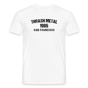 Thrash Metal 1986 San Francisco T-Shirt - Männer T-Shirt - Weiß - Vorne - AI Model Male 178 dark (178cm)