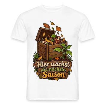 Kompost Garten Shirt mit Spruch Hier wächst die nä - Männer T-Shirt - Weiß - Vorne - AI Model Male 178 dark (178cm)