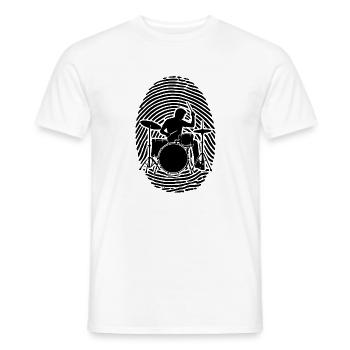 Schlagzeug Drummer Fingerabdruck Schlagzeugliebe - Männer T-Shirt - Weiß - Vorne - AI Model Male 178 dark (178cm)