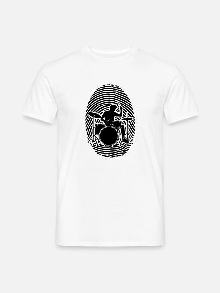 Schlagzeug Drummer Fingerabdruck Schlagzeugliebe - Männer T-Shirt - Weiß