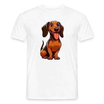 Süßer Dackel Cartoon Hund Lustig Welpe Design - Männer T-Shirt - Weiß - Vorne - AI Model Male 178 dark (178cm)