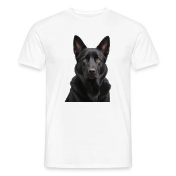 Schwarzer Schäferhund Portrait - Männer T-Shirt - Weiß - Vorne - AI Model Male 178 dark (178cm)