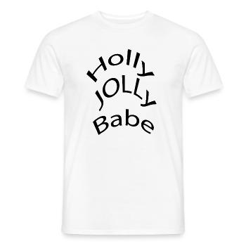 Holly Jolly Babe Retro Weihnachtstypografie T-Shirt - Männer T-Shirt - Weiß - Vorne - AI Model Male 178 dark (178cm)