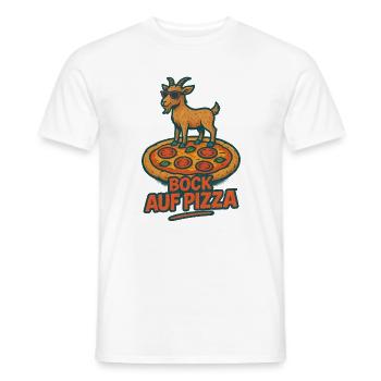 Bock auf Pizza lustiger Ziegenbock im Retrolook - Männer T-Shirt - Weiß - Vorne - AI Model Male 178 dark (178cm)