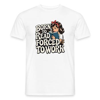 Bücherliebhaber Bücherwurm-Lesen ist mein Glücksort - Männer T-Shirt - Weiß - Vorne - AI Model Male 178 dark (178cm)