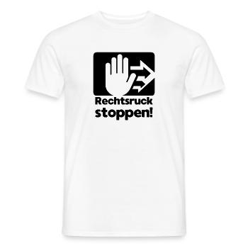 Den Rechtsruck stoppen!  - Männer T-Shirt - Weiß - Vorne - AI Model Male 178 dark (178cm)
