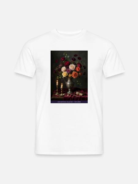 Dunkles Blumenstillleben - Männer T-Shirt - Weiß