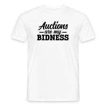 Auktion Spruch Humor - Männer T-Shirt - Weiß - Vorne - AI Model Male 178 dark (178cm)