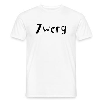 Zwerg - Verspielter Schriftzug - Männer T-Shirt - Weiß - Vorne - AI Model Male 178 dark (178cm)