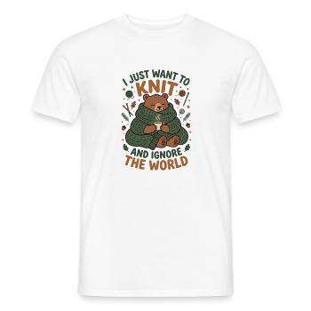 Ich will stricken und die Welt ignorieren - Männer T-Shirt - Weiß - Vorne - AI Model Male 178 dark (178cm)