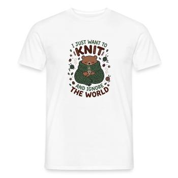 Kuschelbär Stricktraum – Welt Vergessen - Männer T-Shirt - Weiß - Vorne - AI Model Male 178 dark (178cm)