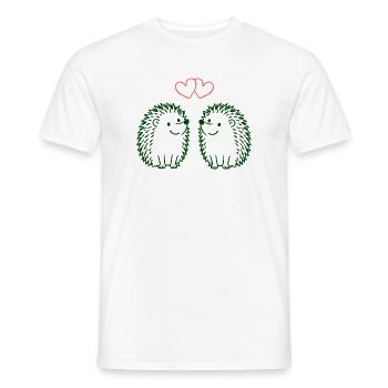 Herzchen-Igel Duo Liebesillustration - Männer T-Shirt - Weiß - Vorne - AI Model Male 178 dark (178cm)